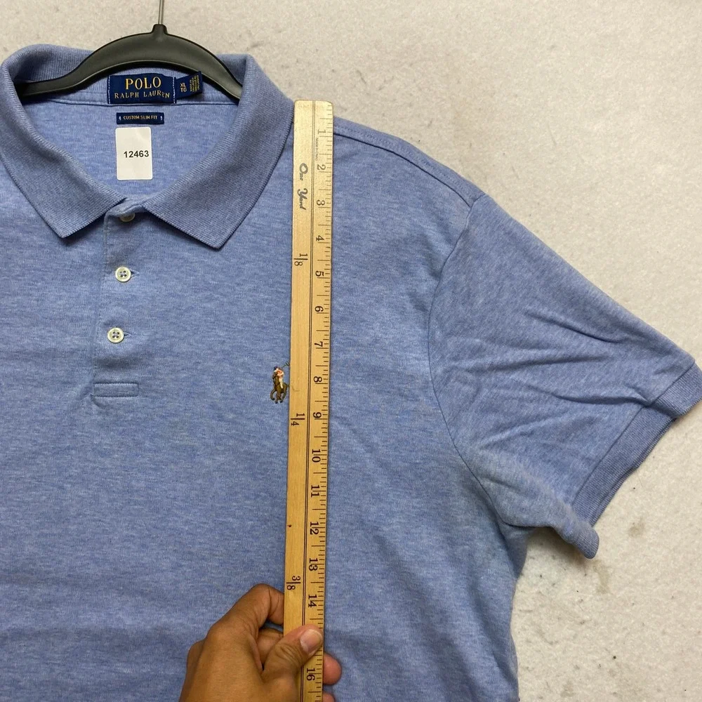 Polo Ralph Lauren Polo Mens XL Blue Short Sleeve Custom Slim Fit Logo Shirt